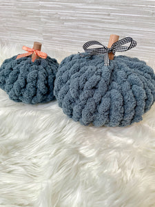slate chunky knit pumpkins