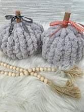 Load image into Gallery viewer, Light Gray chunky knit pumpkins