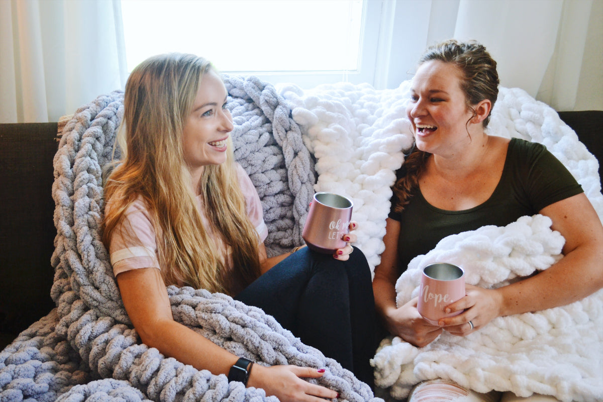 Big chunky knit 2025 blanket