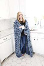 Load image into Gallery viewer, Chunky Knit Blanket in Slate