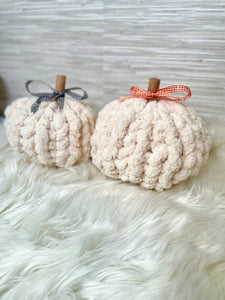 Cream chunky knit pumpkins