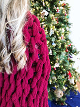 Load image into Gallery viewer, Chunky Knit Blanket in Cherry Red