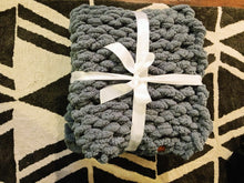 Load image into Gallery viewer, Chunky Knit Blanket in Dark Gray