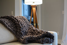 Load image into Gallery viewer, Chunky Knit Blanket in Dark Gray
