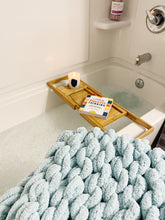 Load image into Gallery viewer, Chunky Knit Blanket in Spa Blue