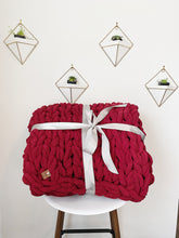 Load image into Gallery viewer, Chunky Knit Blanket in Cherry Red