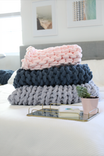 Load image into Gallery viewer, Chunky Knit Blanket in Light Gray